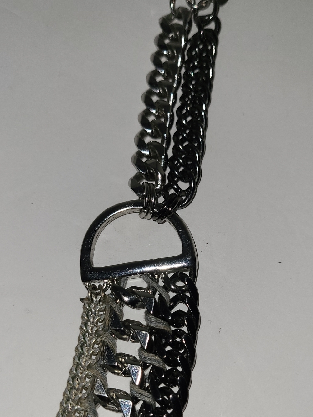 Silver-Tone Multi-Chain Statement Necklace - Picture 6 of 6